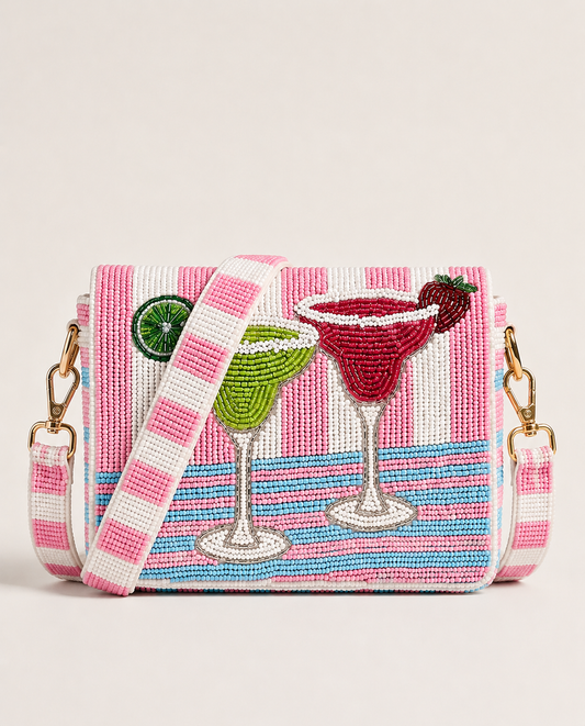 Margarita Cocktail Beaded Clutch