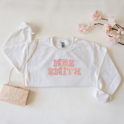 Mrs Last Name Patch Sweatshirt