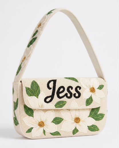 Floral Beaded Shoulder Bag