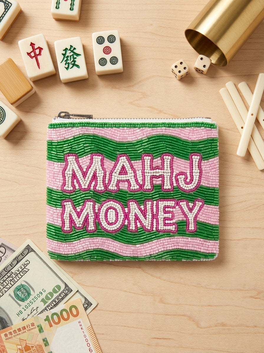 MAHJ MONEY Beaded Coin Purse