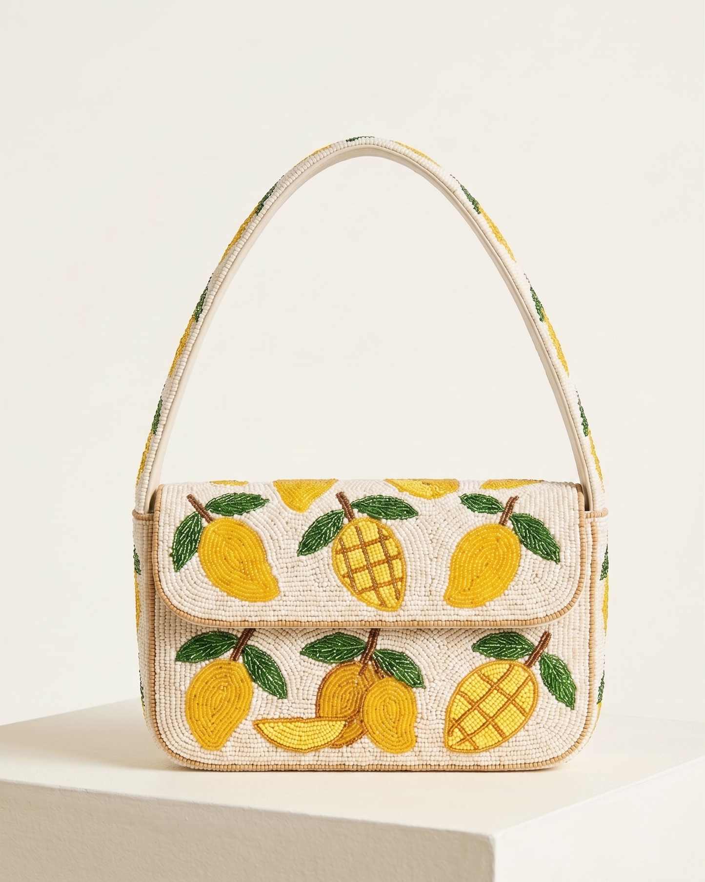 Tropical Mango Beaded Handbag