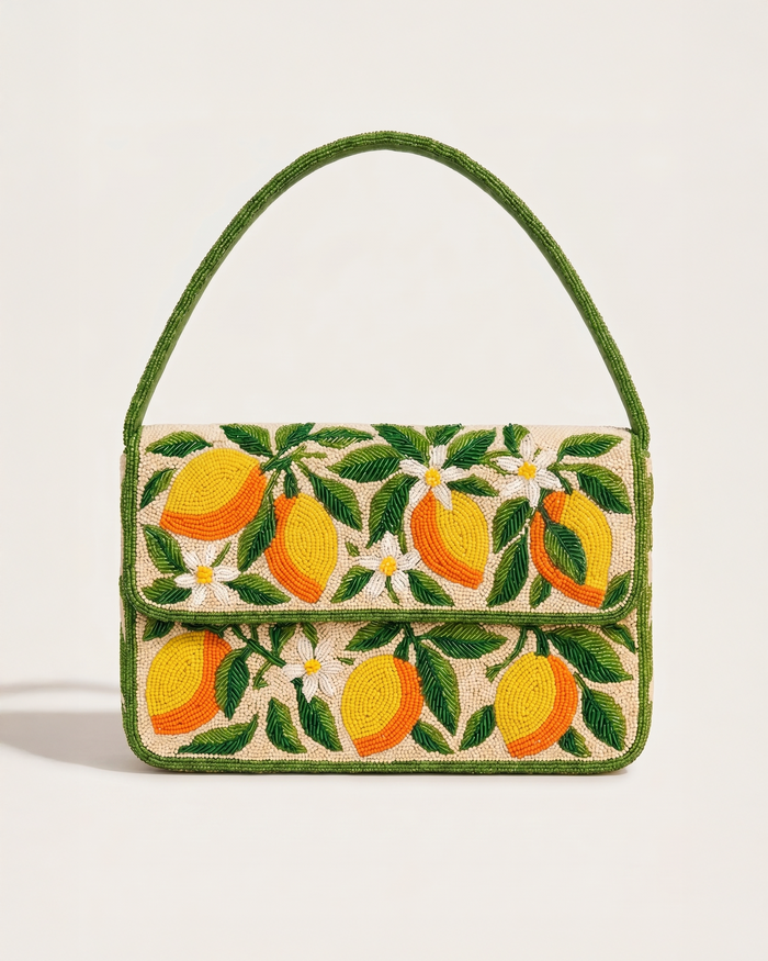 Tropical Mango Beaded Handbag