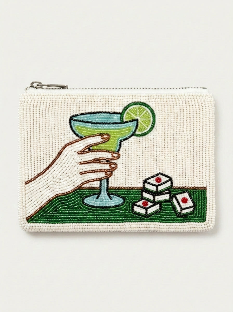 MARGARITA & MAHJONG Beaded Coin Purse