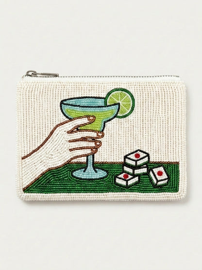 MARGARITA & MAHJONG Beaded Coin Purse