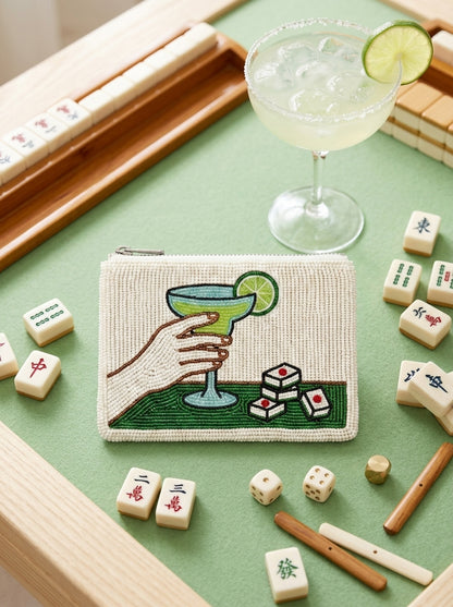 MARGARITA & MAHJONG Beaded Coin Purse