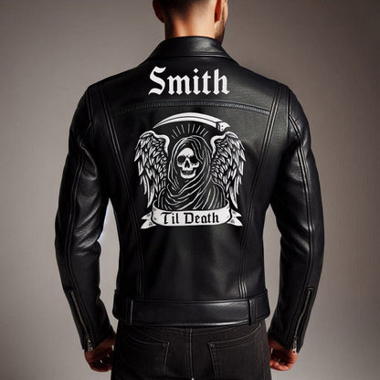 Personalized Til Death Leather Jacket for Him