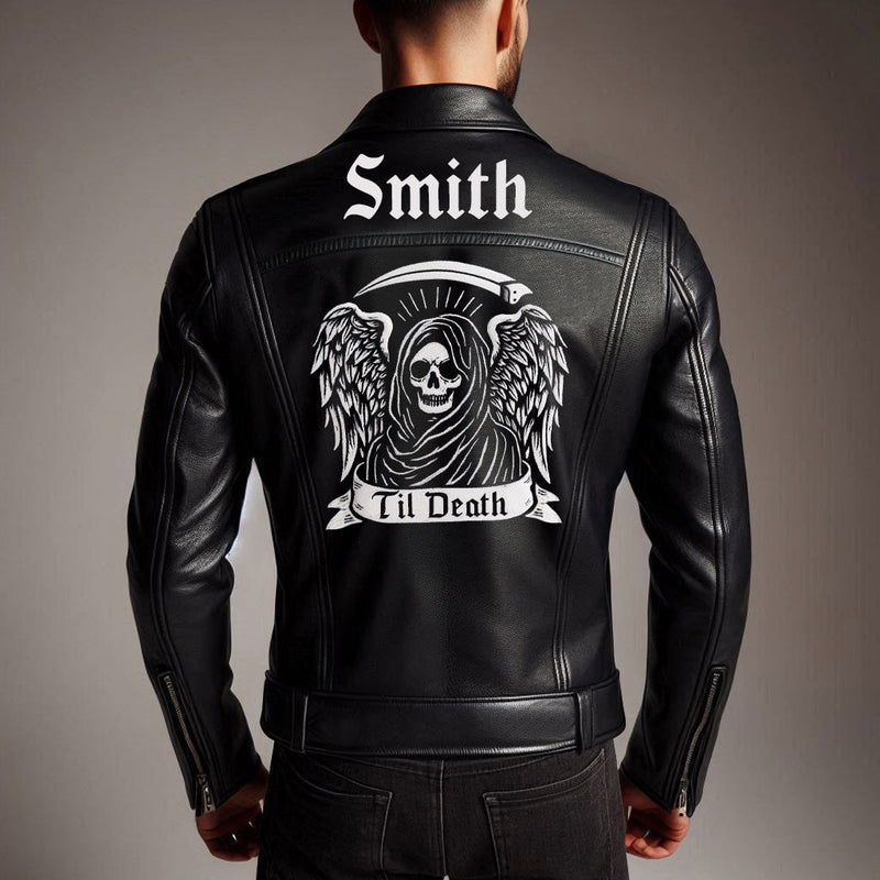 Personalized Til Death Leather Jacket for Him