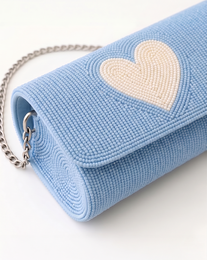Something Blue Beaded Bridal Clutch