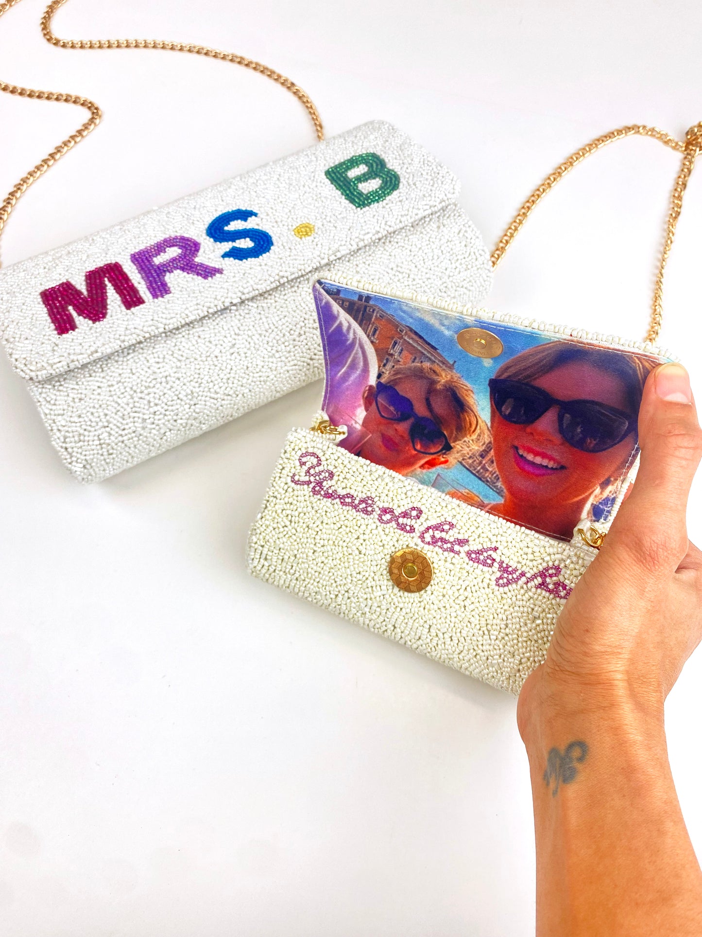 Beaded Mini Barrel Clutch for Flower Girl