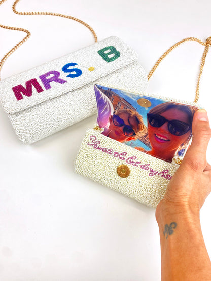 Beaded Mini Barrel Clutch for Flower Girl