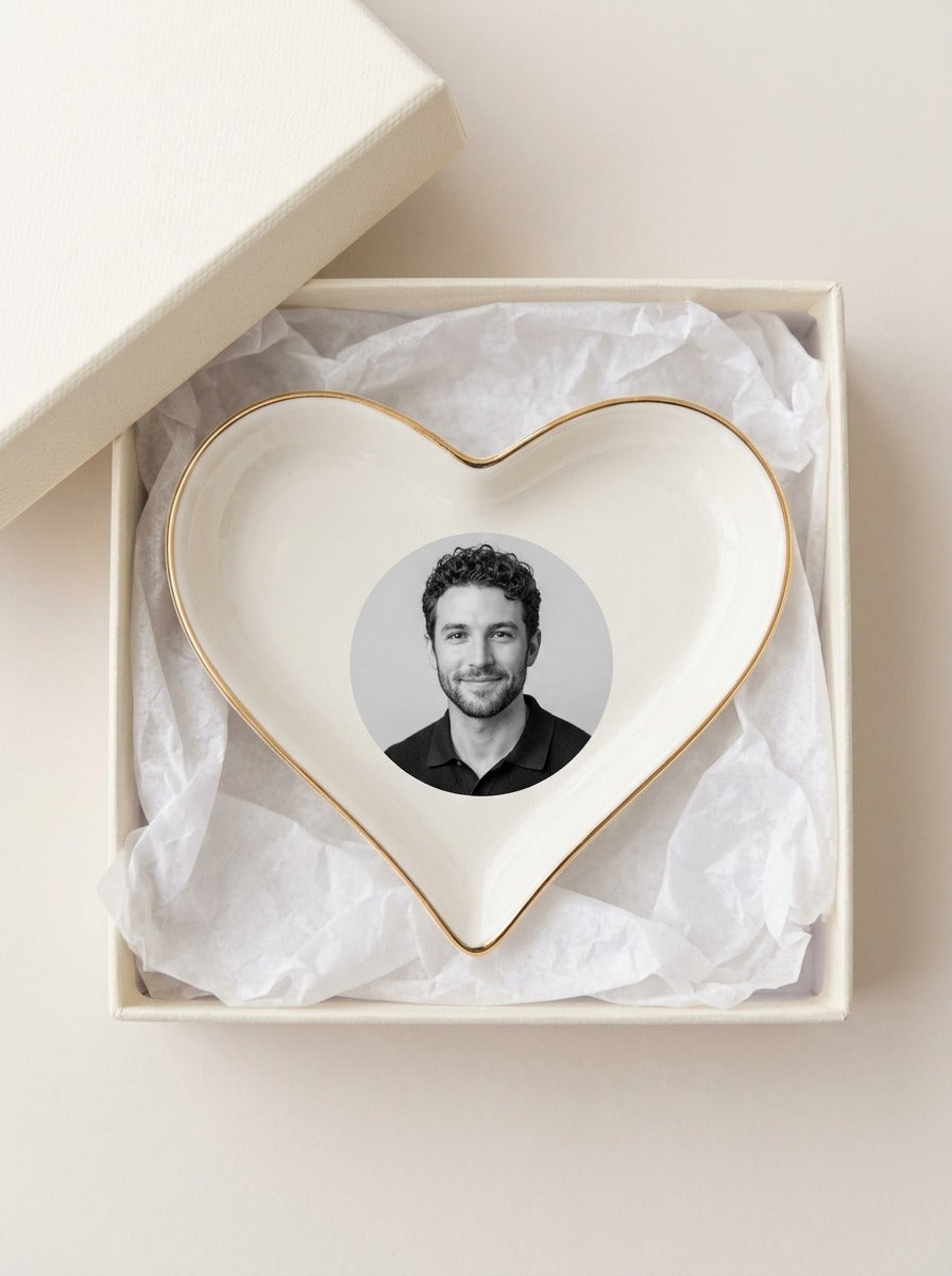 Personalized Photo Heart Ring Dish
