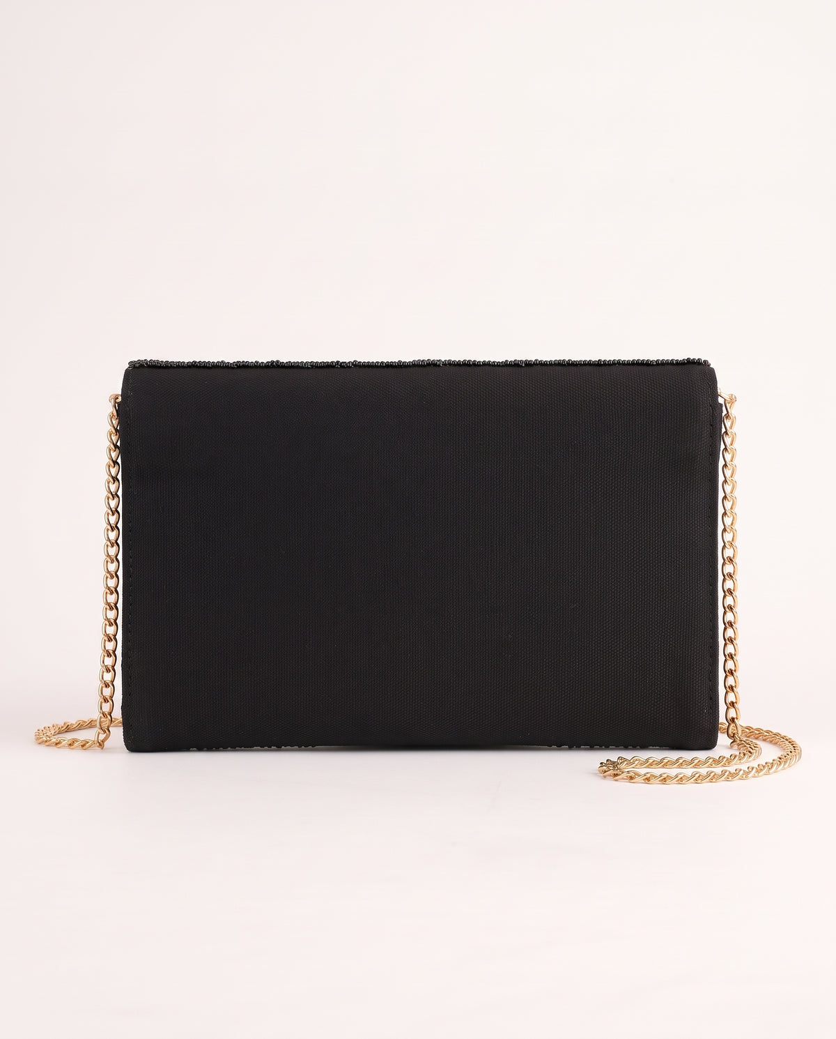 Mother of the Groom Beaded Clutch, Black and Gold Wedding Purse with Rose Details, Custom Bridal Party Handbag with Detachable Chain