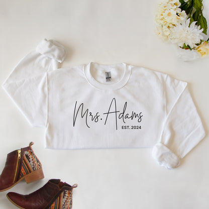 Personalized Mrs Sweaters