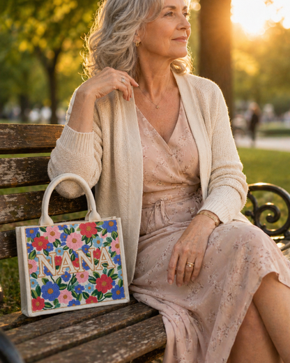Neutral Patchwork Beaded Tote