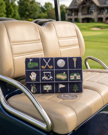 Country Club Golf Beaded Clutch (HHFC)