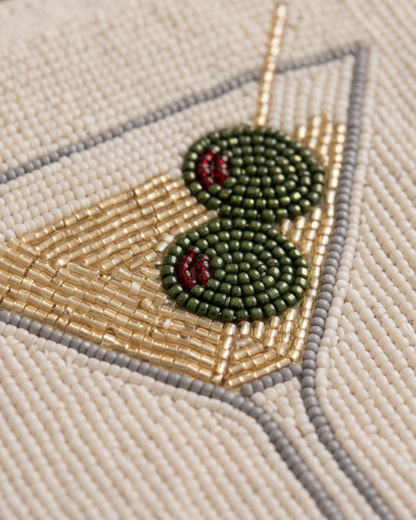 Olive Martini Beaded Mini Luxe Tote Bag