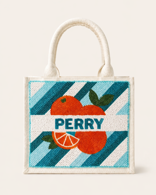 Orange Beaded Mini Tote