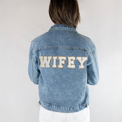 Blue Custom Bridal Jean Jacket