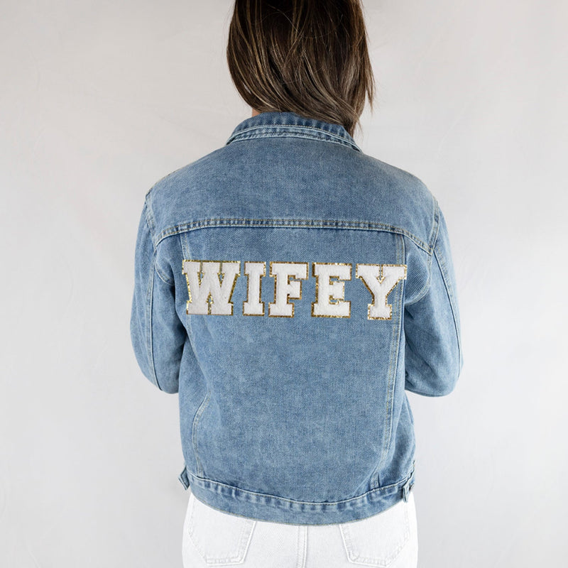 Blue Custom Bridal Jean Jacket