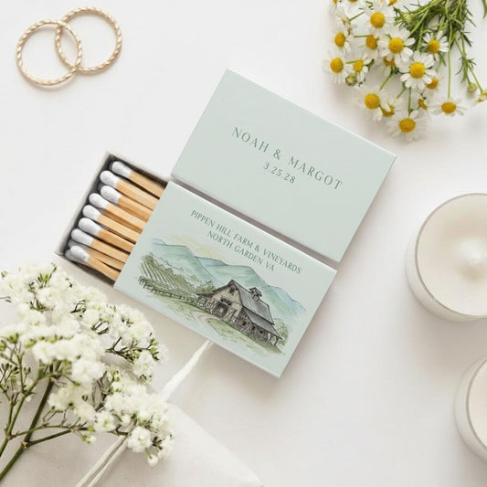 Custom Wedding Venue Matchbox (PK 12)