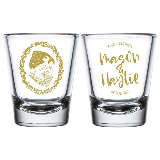 Two Less Fish In The Sea Wedding Shot Glasses (PK 27)