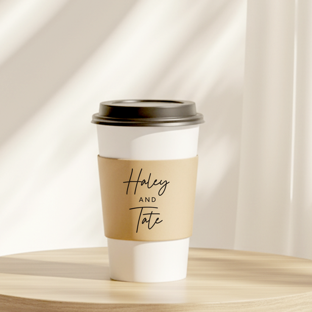 Names Minimalist Coffee Cup Sleeves