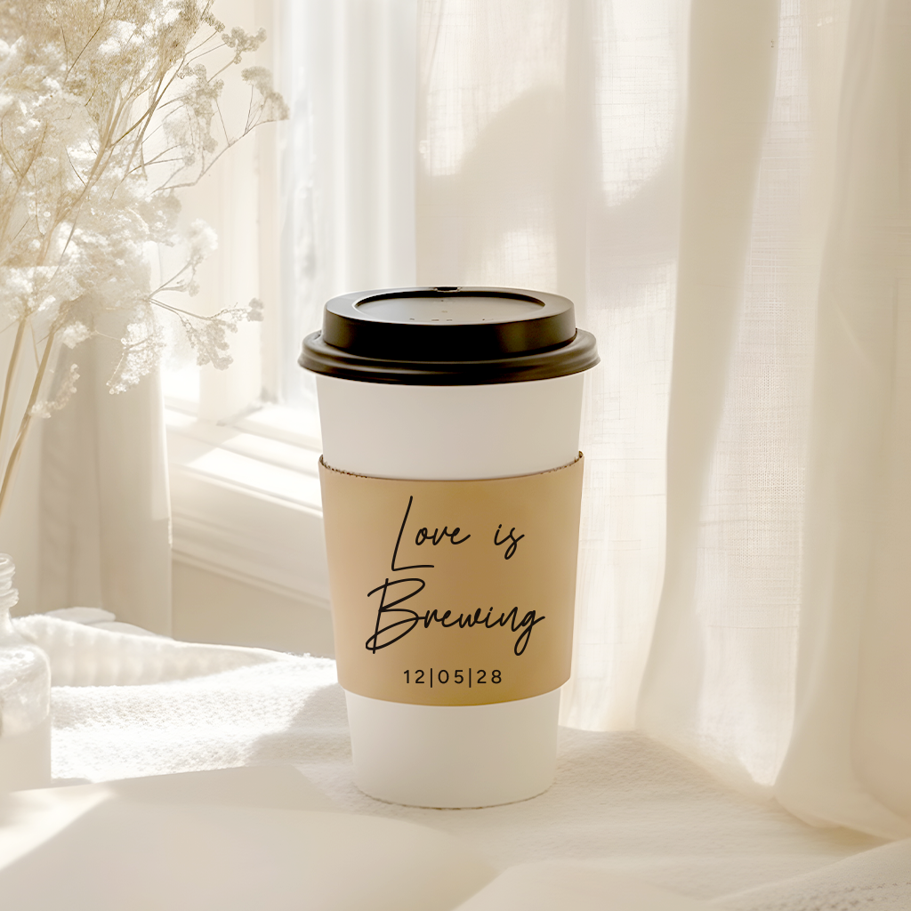 Names Minimalist Coffee Cup Sleeves