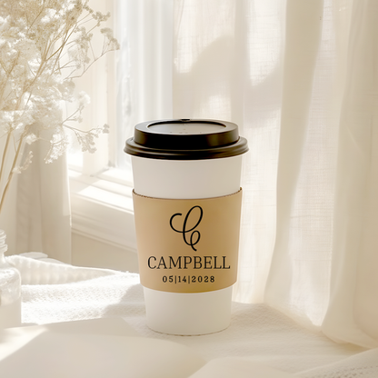 Monogram Coffee Cup Sleeves