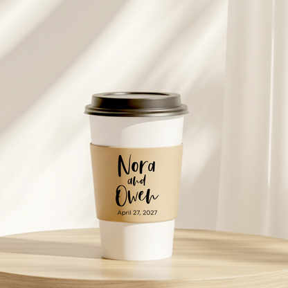 Names Minimalist Coffee Cup Sleeves