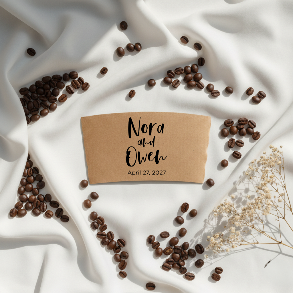Names Minimalist Coffee Cup Sleeves