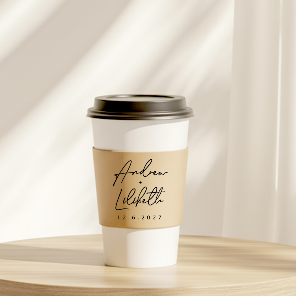 Names Minimalist Coffee Cup Sleeves