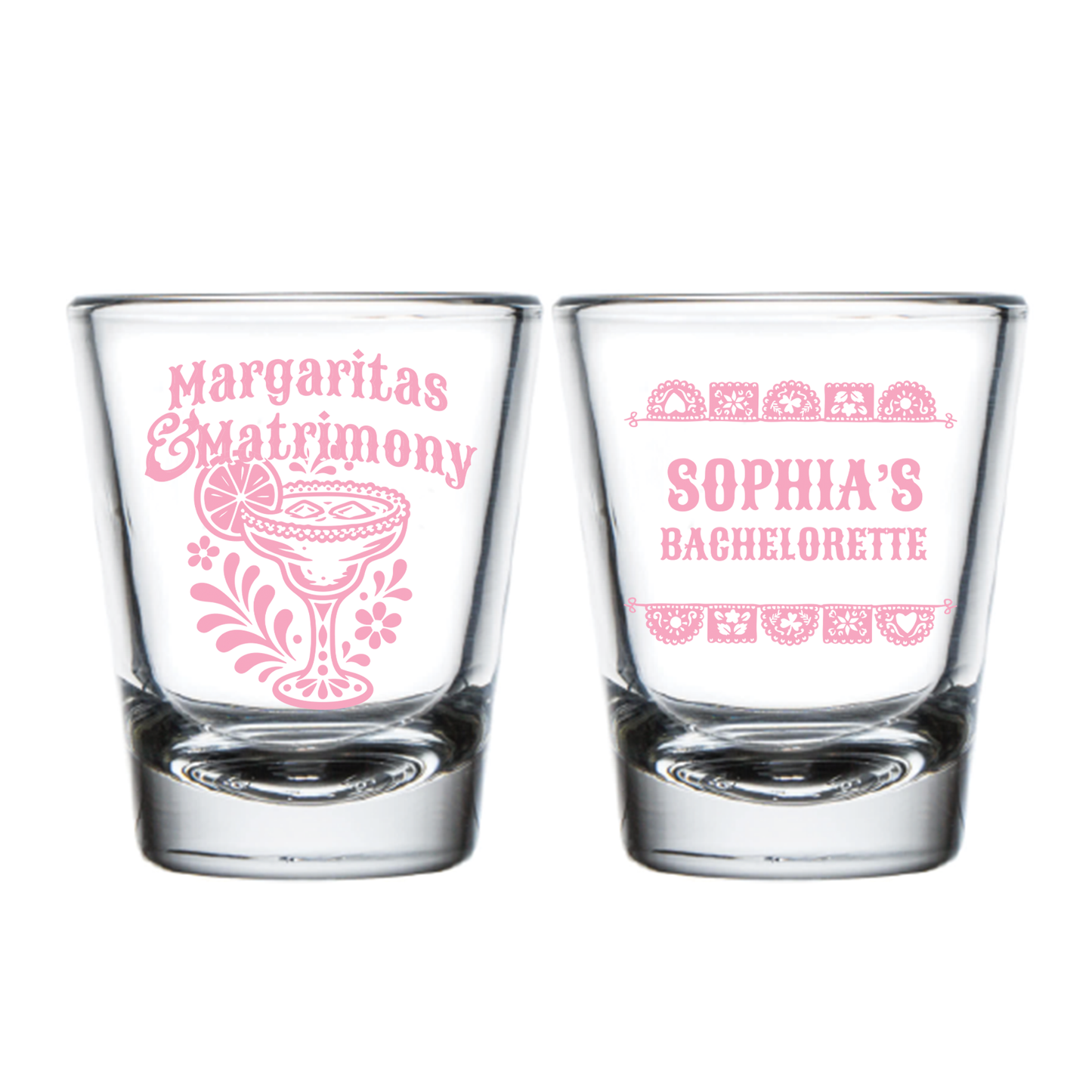 Margaritas & Matrimony Shot Glasses (PK 461)