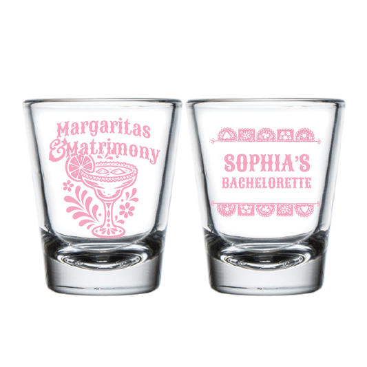Margaritas & Matrimony Shot Glasses (PK 461)
