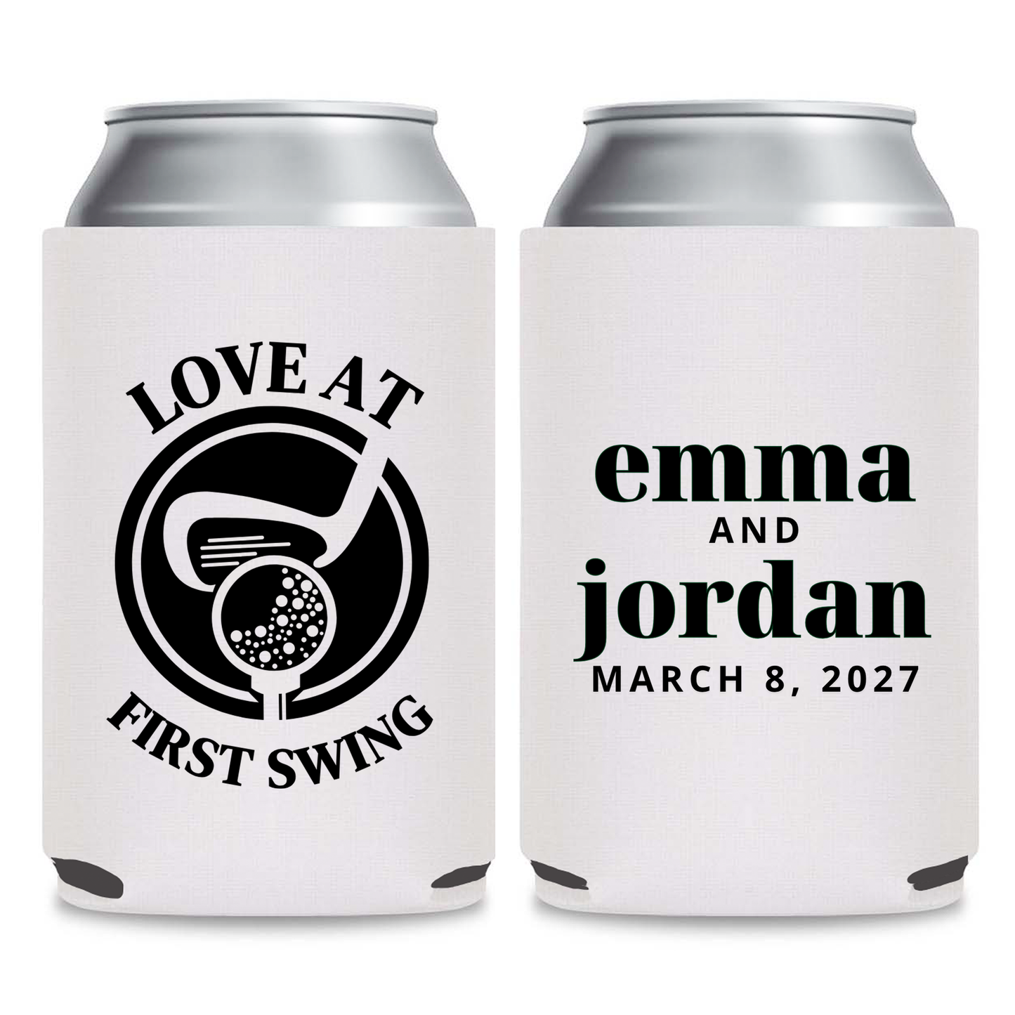 Golf Themed Wedding Can Coolers