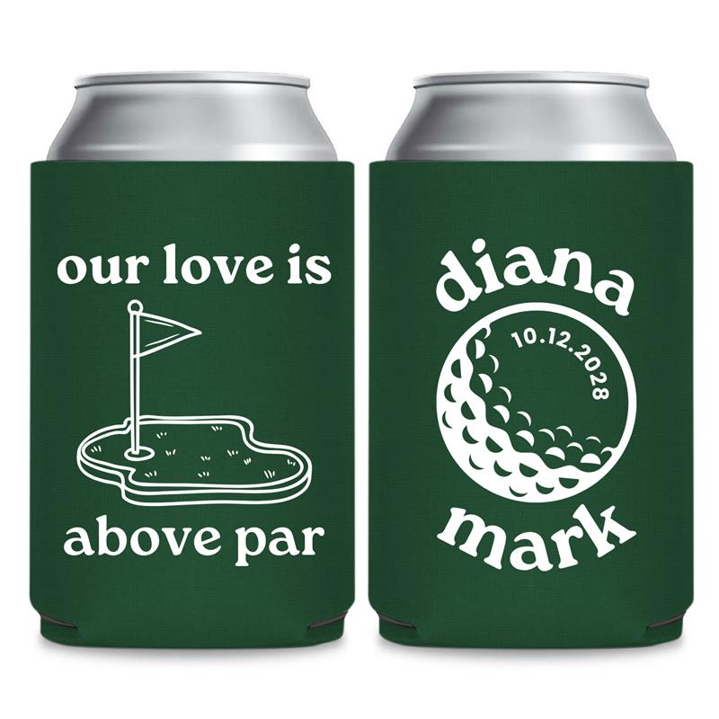 Golf Themed Wedding Can Coolers