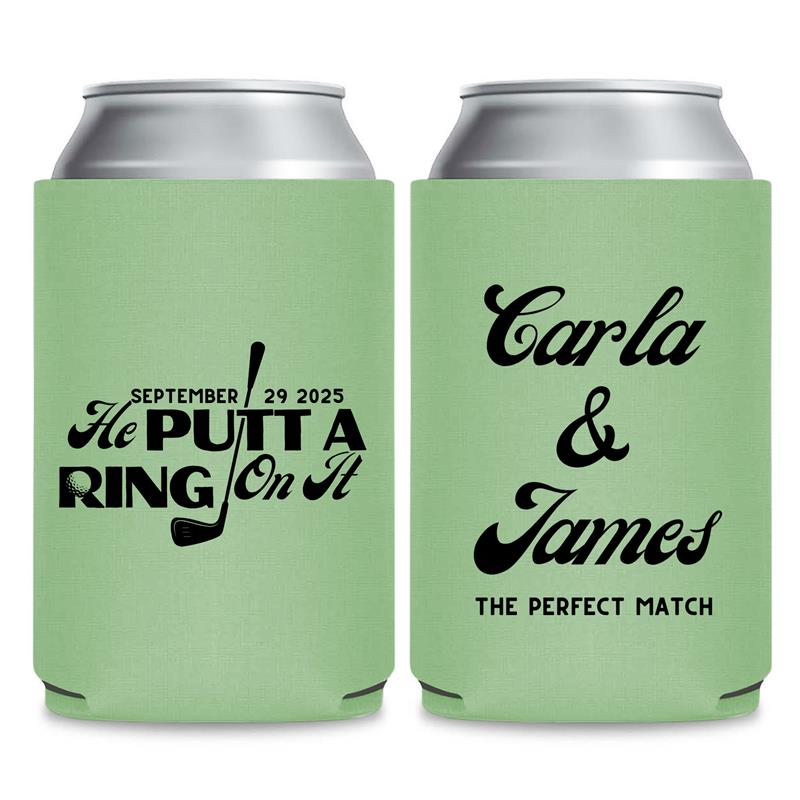 Golf Themed Wedding Can Coolers
