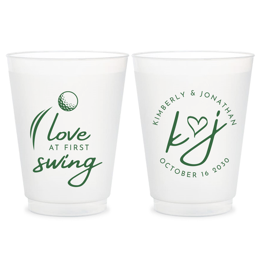 Love At First Swing Golf Frosted Cups (PPP 52)