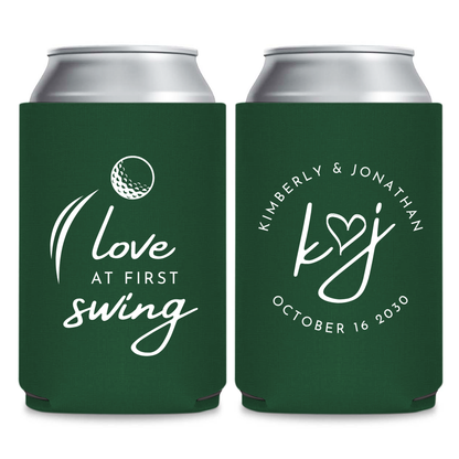 Golf Themed Wedding Can Coolers
