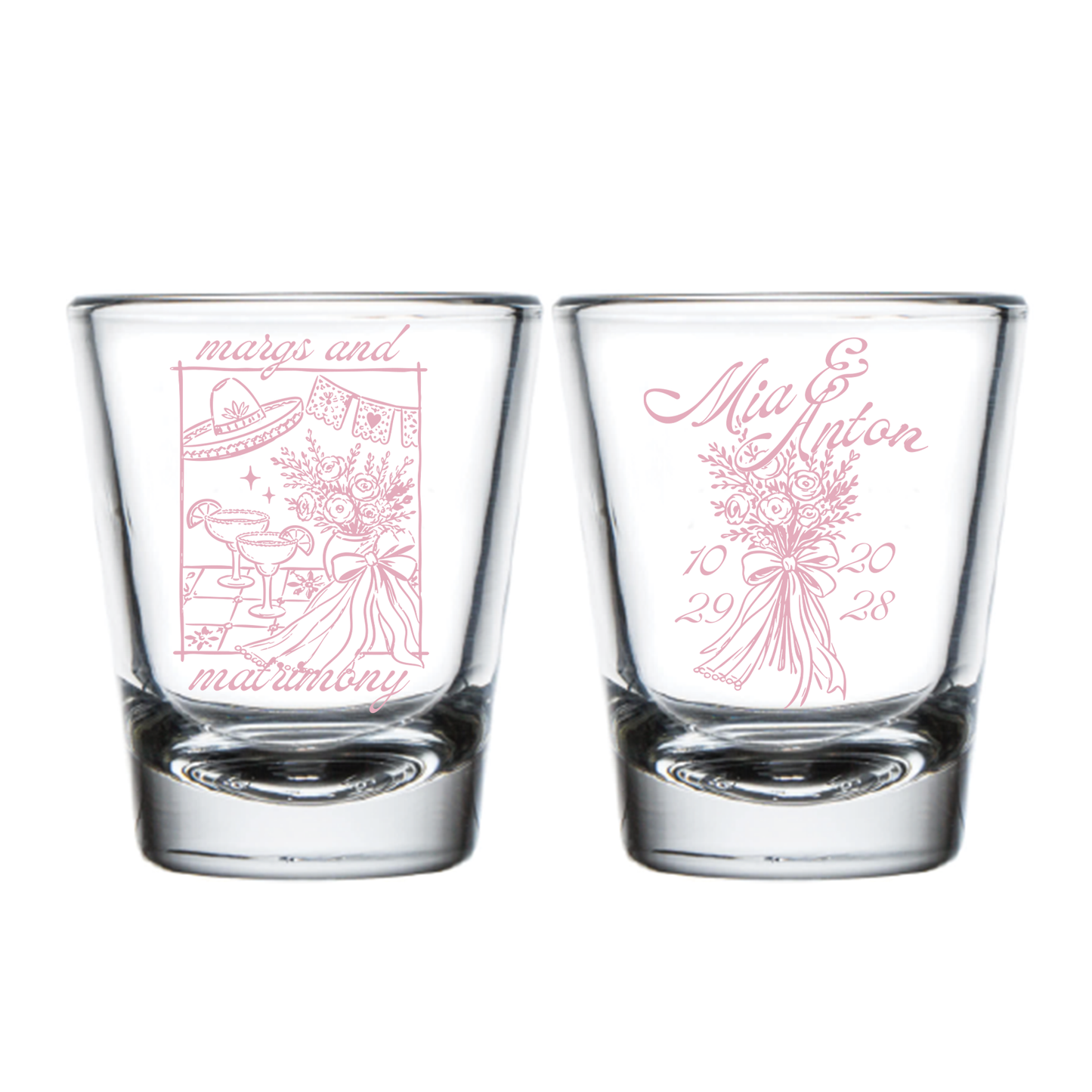 Margs & Matrimony Floral Shot Glasses (PPP 71)