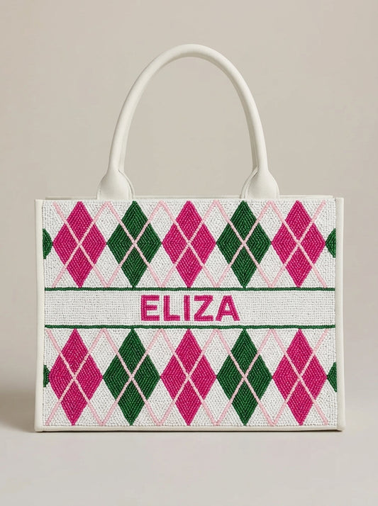 Personalized Argyle Golf Tote