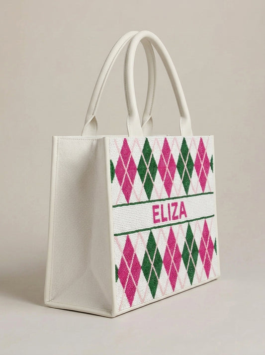 Personalized Argyle Golf Tote