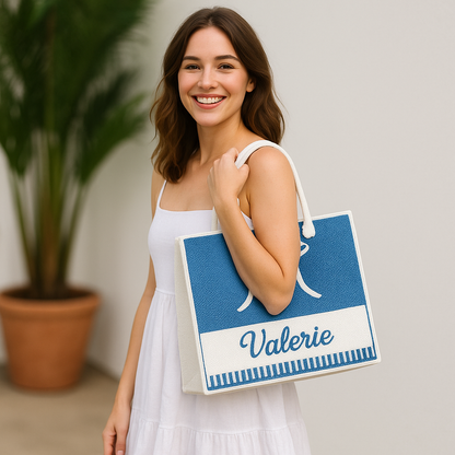 Azure Bow Elegance Tote