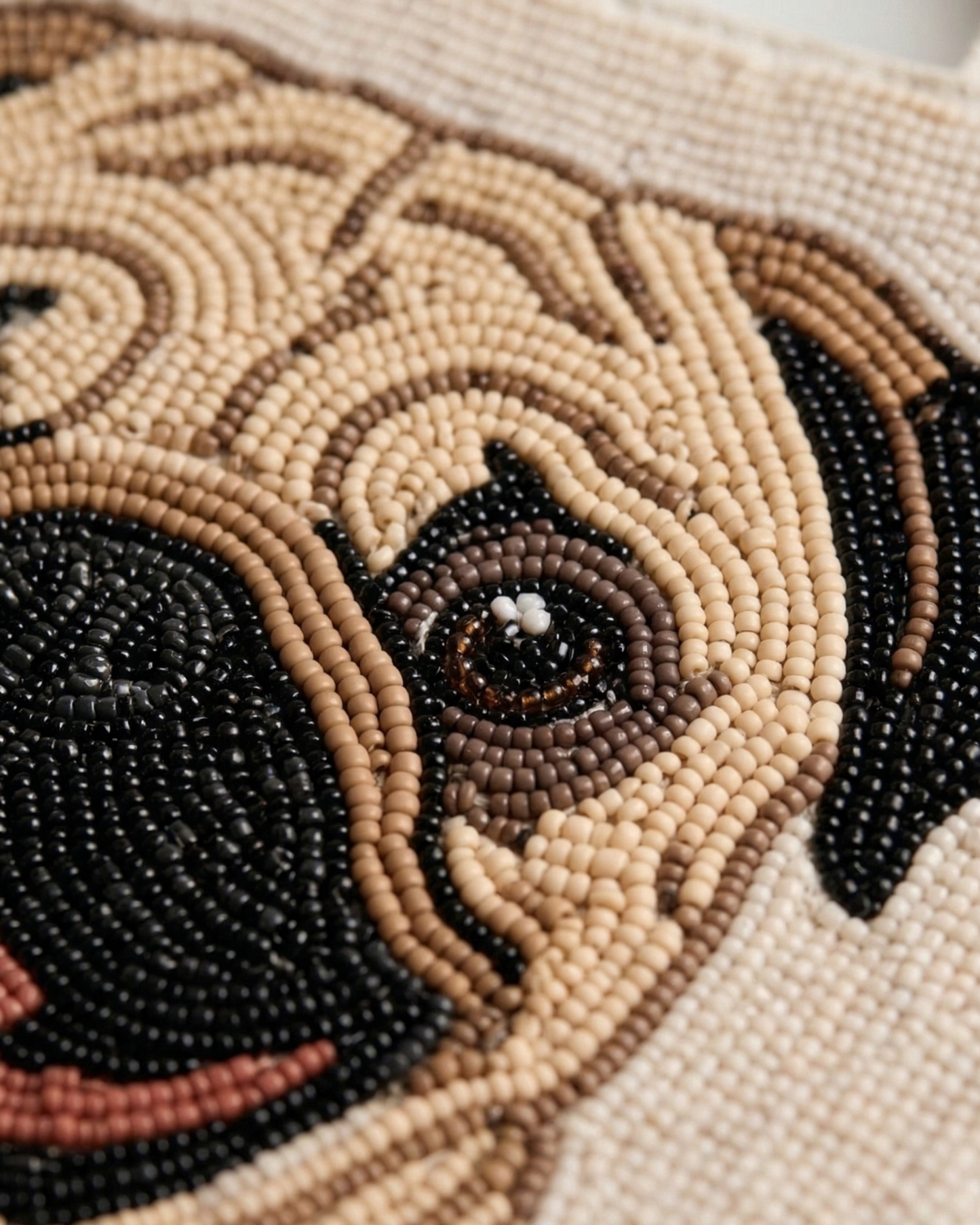 Pet Face Beaded Mini Luxe Tote Bag