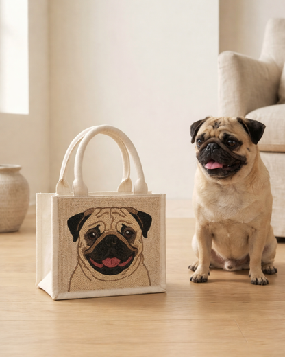 Pet Face Beaded Mini Luxe Tote Bag