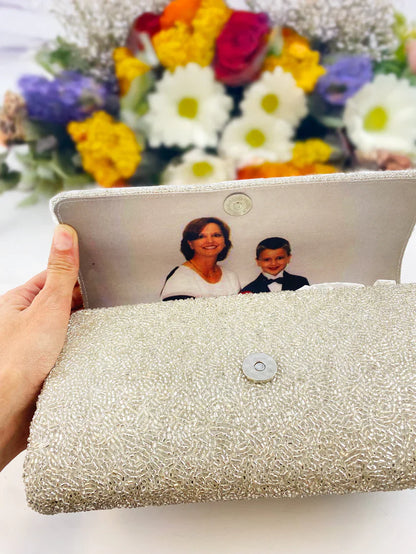 Mother of the Bride Beaded Barrel Custom Clutch
