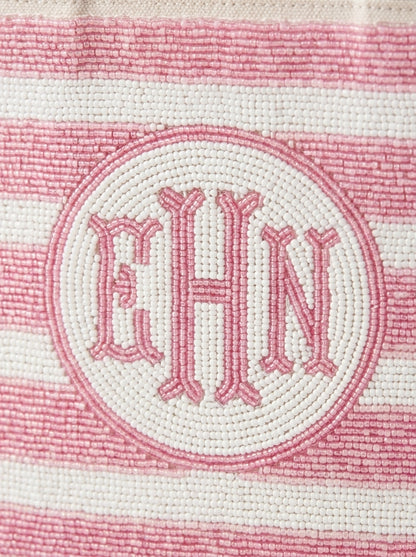 Pink Stripe Monogram Golf Mini Tote