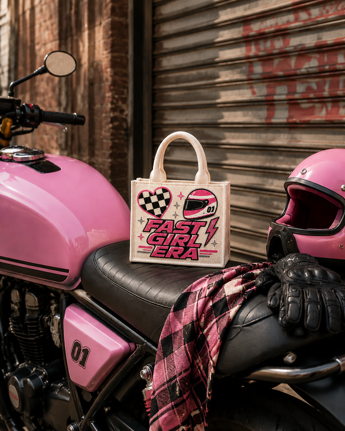 Racing Legends Beaded Mini Tote Bag