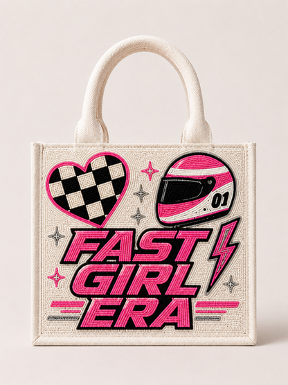 Racing Legends Beaded Mini Tote Bag