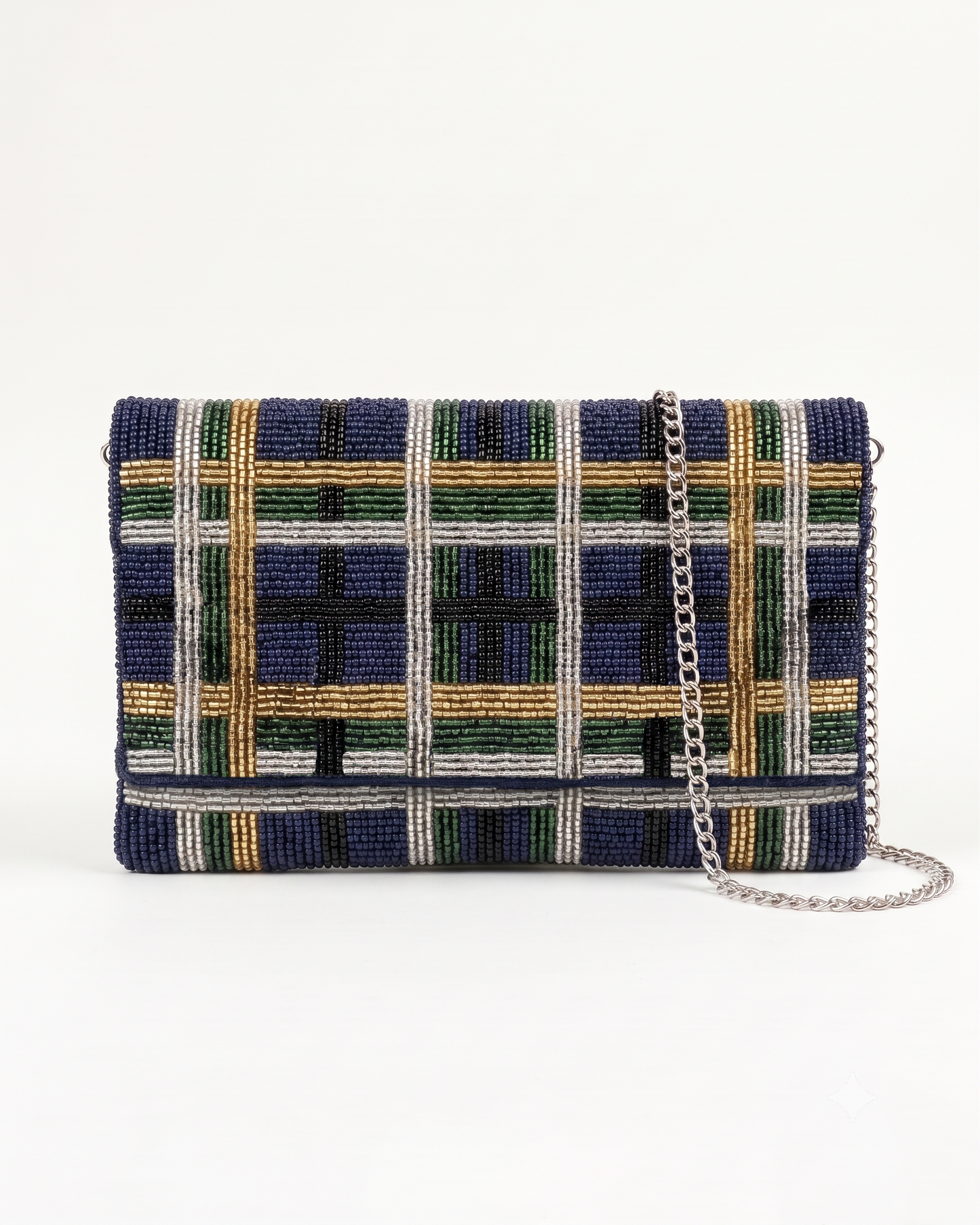 Plaid Golf Beaded Clutch (HHFC)