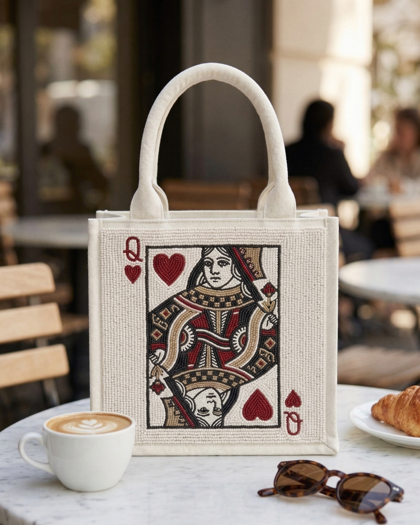 Queen Beaded Mini Luxe Tote Bag